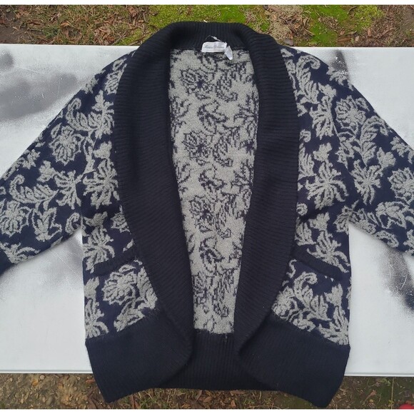 Vintage Marisa Christina Wool Mohair Cardigan Floral Sweater - Picture 1 of 10